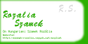 rozalia szamek business card